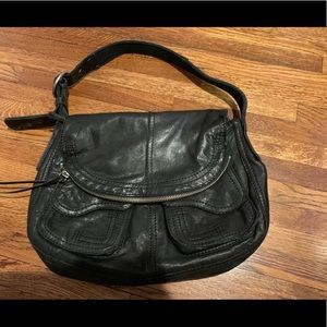 Lucky brand black leather shoulder bag